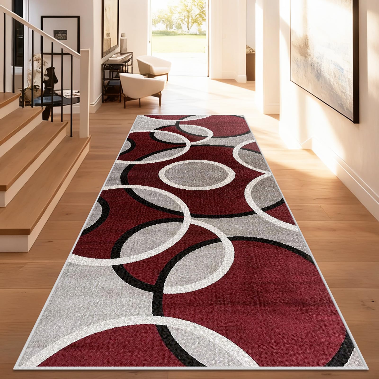 Alfombra de pasillo larga antidesgaste que elimina la suciedad en cocina y dormitorio