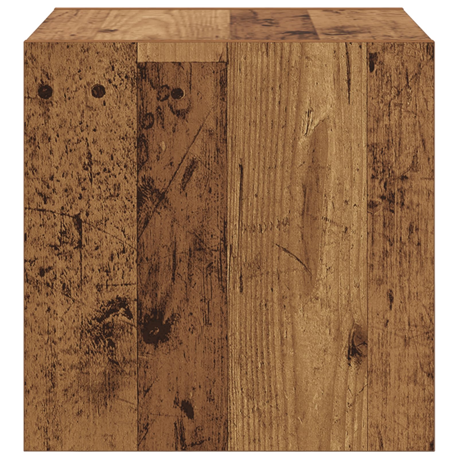 2er Set Wandregal Schwebend Rustikales Design Altes Holz 37x37x37cm Klein Bücherregal Deko für Wohnzimmer