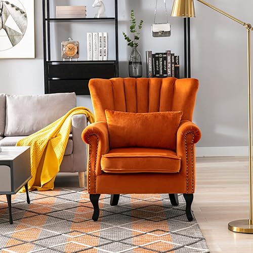 Miniatura 7 de LZAREAL Sillas de lectura Accent Midcentury - Sofá esquinero moderno y cómodo con respaldo copetudo para sala de estar, dormitorio, sala de