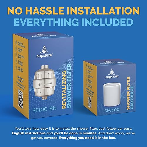 Miniatura 6 de AquaBliss SF100-BN - Filtro de ducha revitalizante con 1 cartucho de filtro reemplazable de varias etapas en el interior, más 1 cartucho de filtro