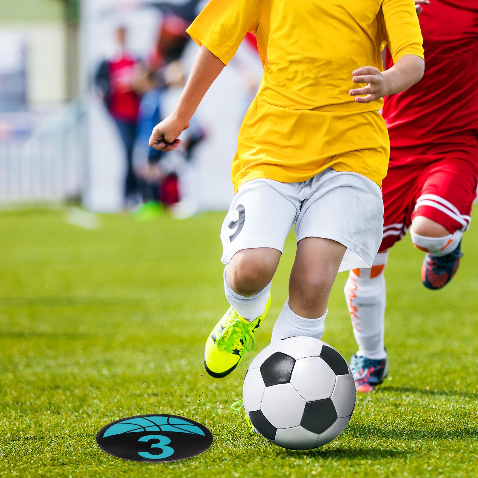 Mikinona 10pezzi Dischi Marcatori di Calcio Numerati Antiscivolo per Allenamento Attrezzatura Sportiva per Campi da Calcio Esercizi in Palestra e attività Scolastiche