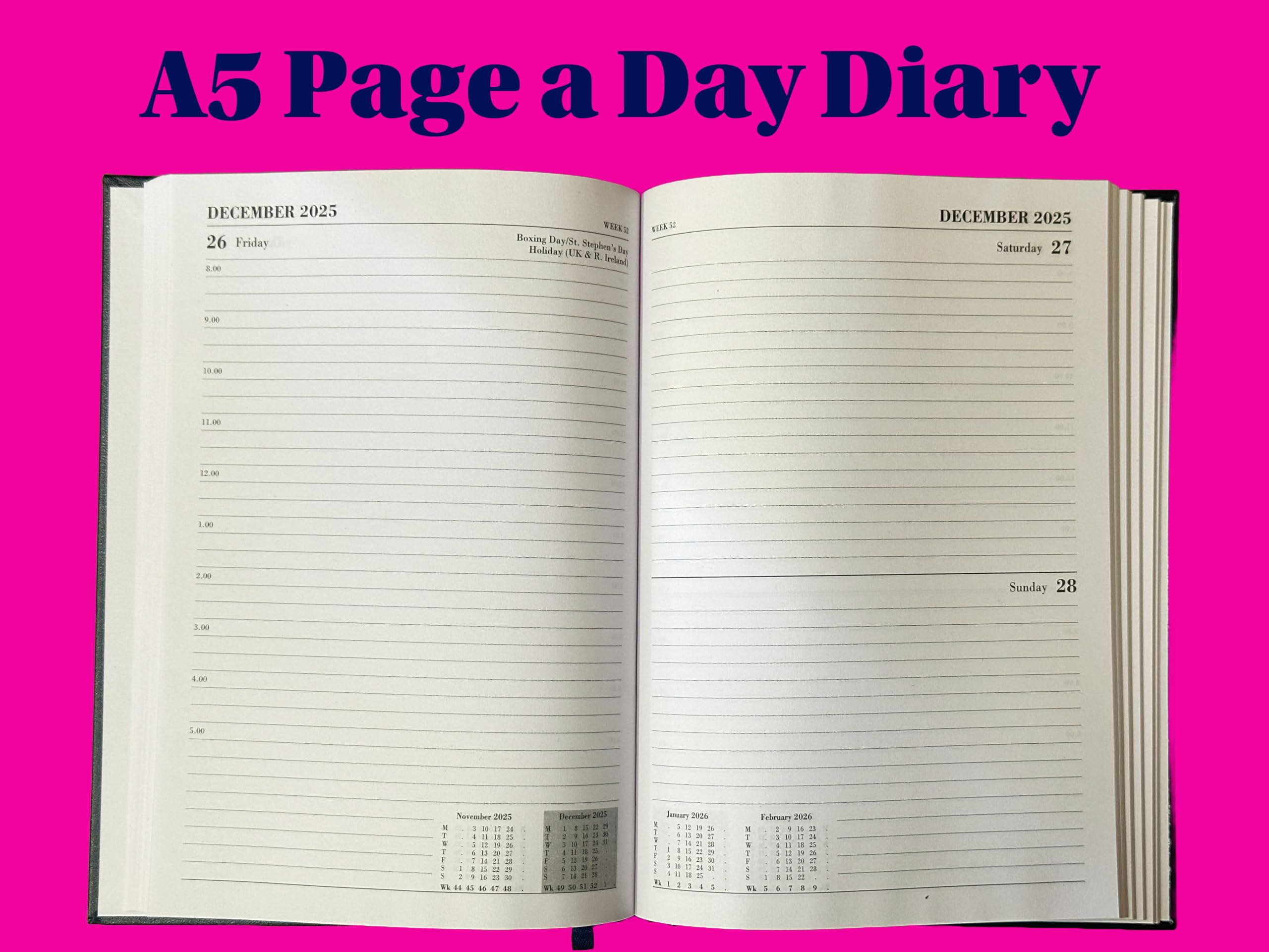 Academic Diary 2025-2026 A5 Day to a Page - Purple, Purple / Mauve - Image 2
