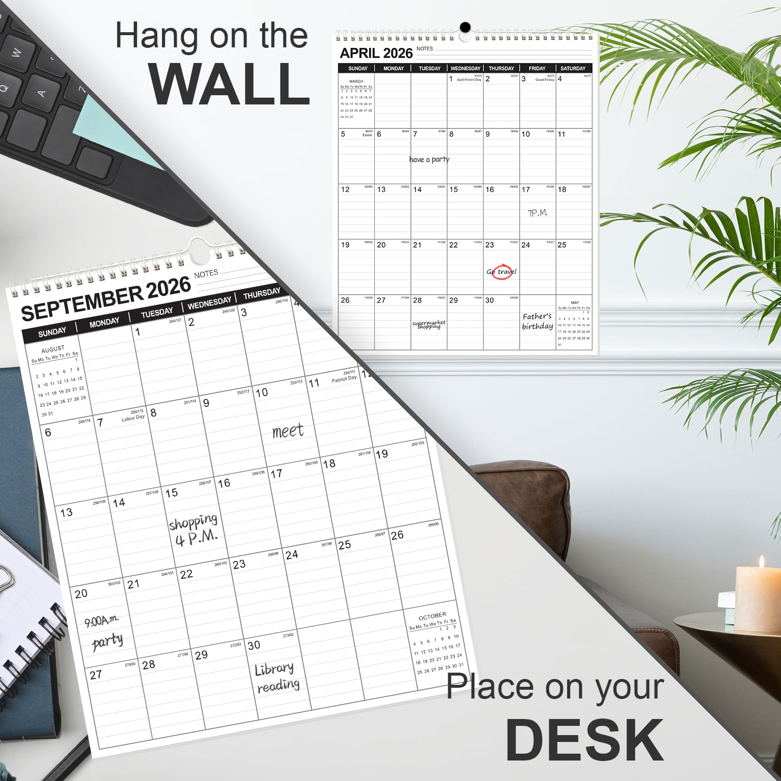 AT-A-GLANCE Wall Calendar 2016, 3-Month Reference, Horizontal, 15 Months, 23.5 X 12 Inch Page Size (PM1428 - View #2