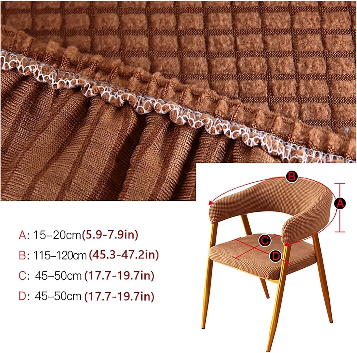 Juego de Fundas Protectoras para Sillas de Comedor, Cocina u Oficina - Elásticas, Lavables y Antideslizantes, 4/6 Piezas Modernas con Respaldo y Brazos(Beige,4pcs)
