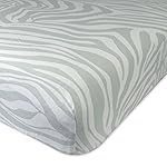 HonestBaby Fitted Crib Sheets Set Standard Mattress, 100% Organic Cotton Baby Boys, Girls, Neutral, 1 Pack - Zanzibar Gray Zebra, One Size