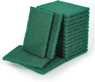 Green Scrubbing Pads – Reusable Heavy Duty Scrub Pads for Household Cleaning, Dishwashing, Kitchen, Pots, Pans & Metal Grills