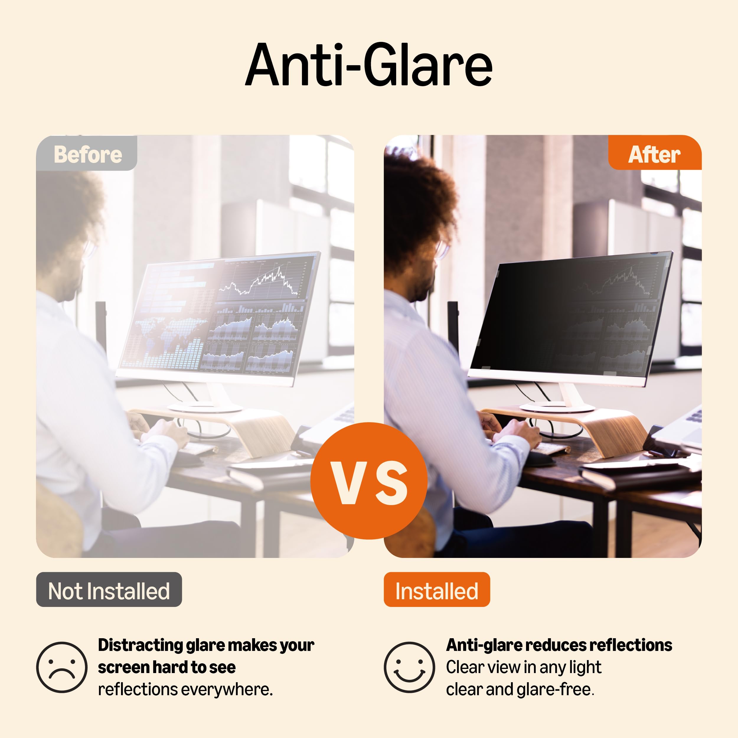 Amazon Basics Filtre de confidentialité pour Écran large de 24" (60.9 cm) (16:9)