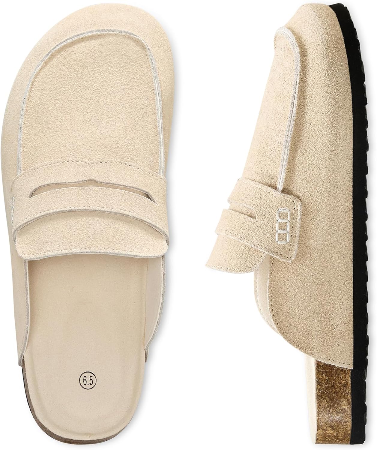 100% Genuine Leather Clogs for Women Non-Slip Platform Mules & Suede Clogs for Women Comfort Slippers with Arch Support