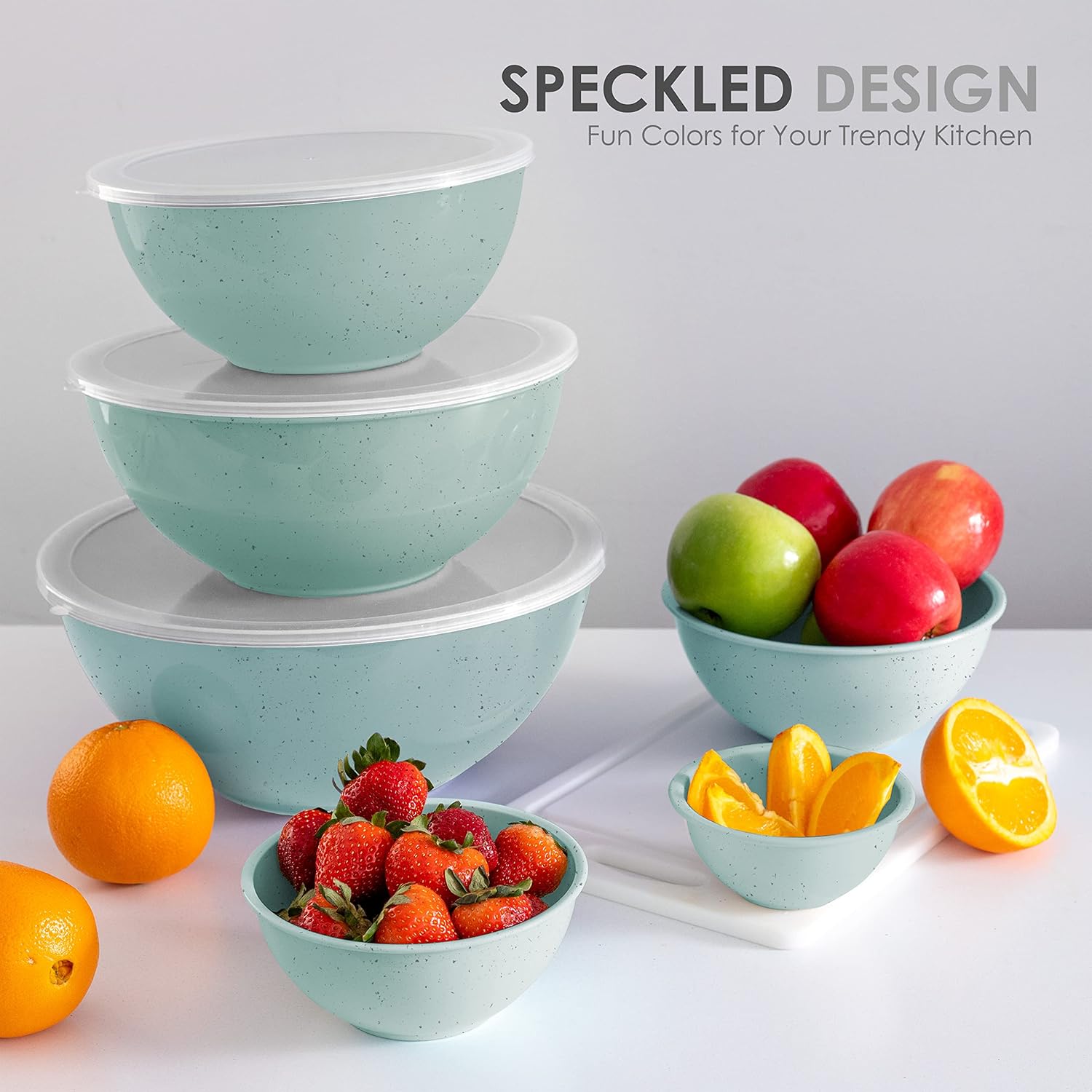 COOK WITH COLOR Mixing Bowls with Lids 12 Piece Plastic Nesting Bowls