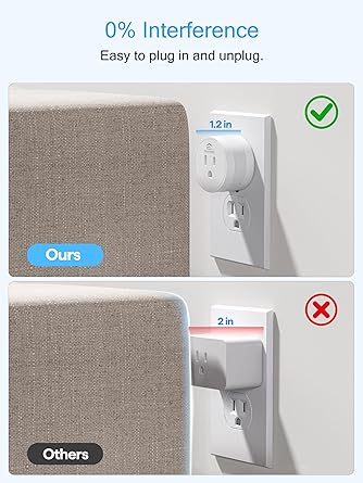 EIGHTREE 15A Smart Plug, Wi-Fi & Bluetooth Smart Outlet for High-Power Home Appliances, Works with Alexa & Google Home, Easy Setup, Timer & Remote Control, FCC & ETL Certified, 2.4GHz Wi-Fi Only