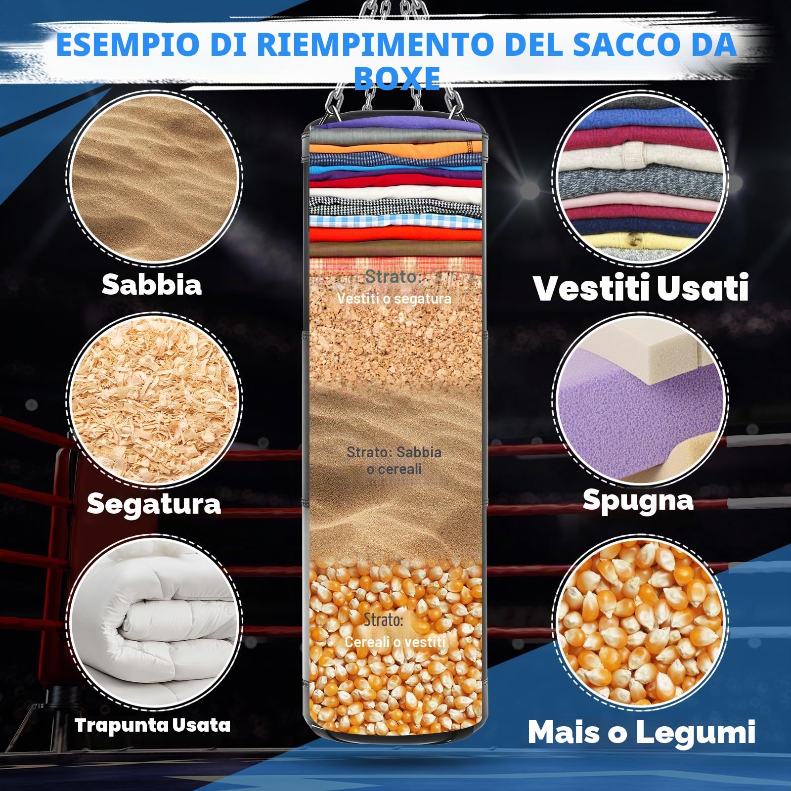 Sacco da Boxe per Adulti Set Ninonly 120CM Sacco da Punching Pesante per Uomini e Donne con Guantoni da boxe,Rinforzatore Della Presa Della Mano,Corda per Saltare per MMA,Muay Thai, Karate,Taekwondo