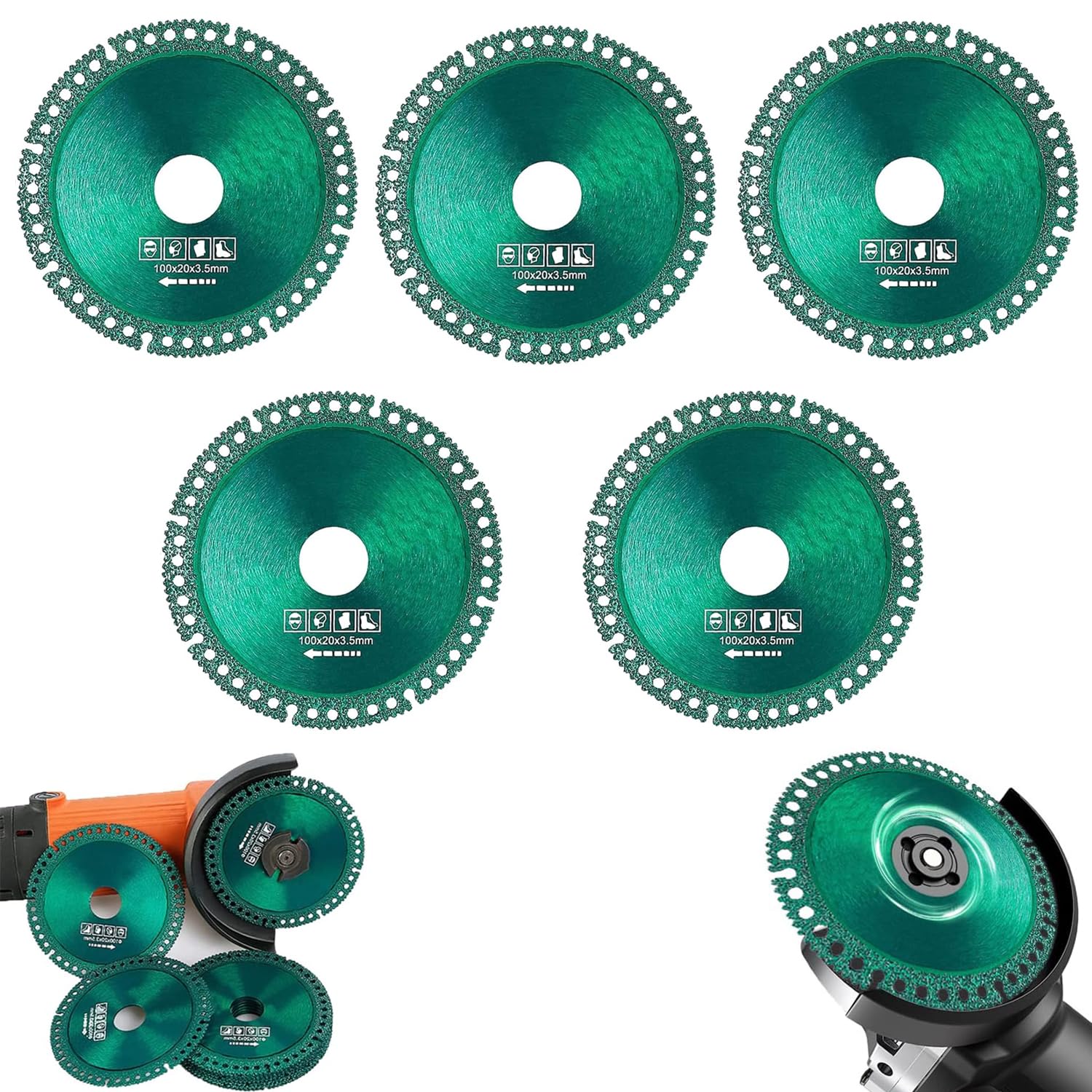 5 Pack Indestructible Cutting Discs For Angle Grinder - 4 Inch Multifunctional Blades