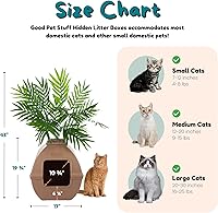 Vista 164 de Good Pet Stuff Kit original de caja de arena oculta y forro reutilizable, maceta redonda cerrada con plantas artificiales, sistema de filtro de olor