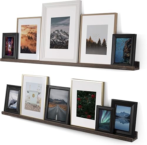 Miniatura 2 de Rustic State Ted Marco estrecho de madera para montaje en pared, estante flotante para sala de estar, oficina, cocina, dormitorio, decoración de