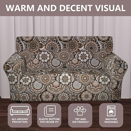 Miniatura 3 de Increíbles fundas lavables y superelásticas para sofá seccional, ajuste universal con parte inferior elástica, perfectas para sofá de 2 cojines,