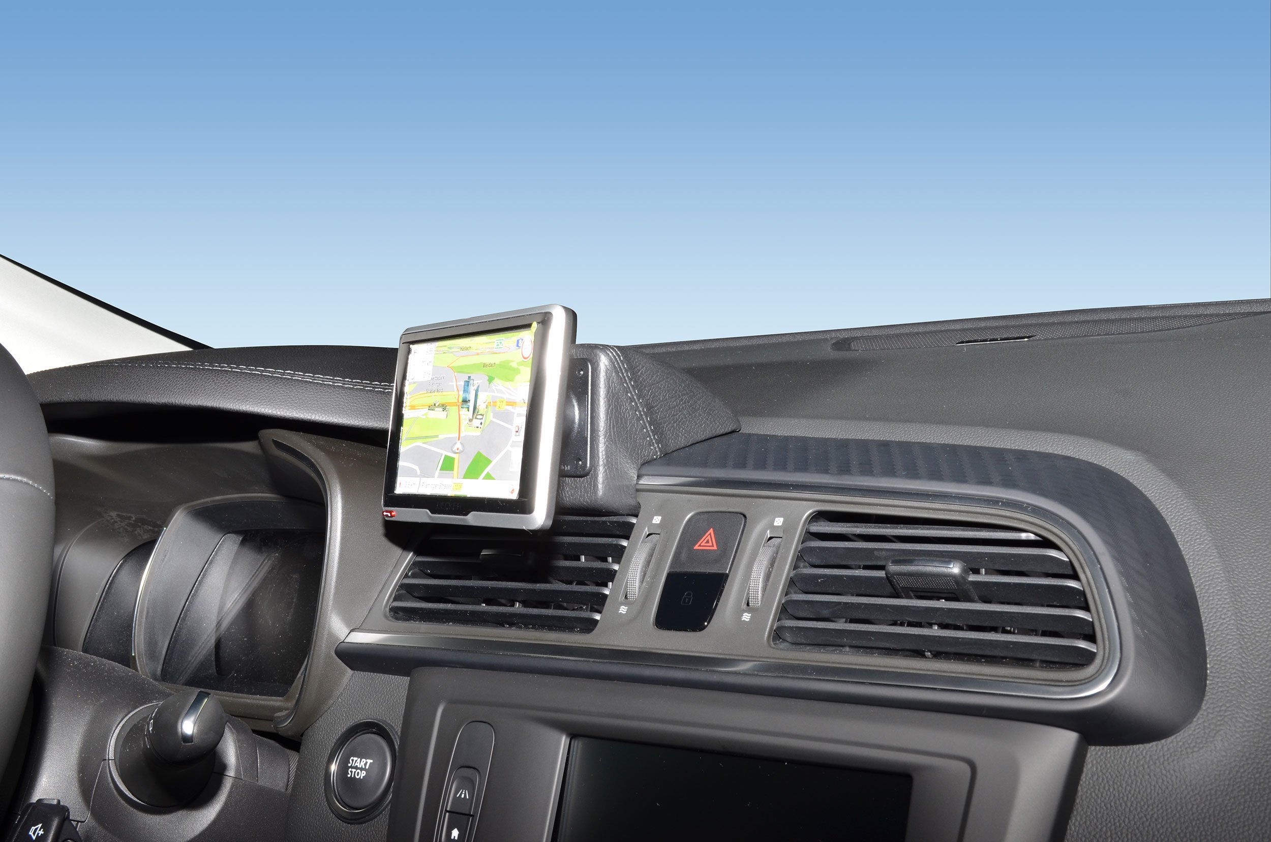 KUDA Uchwyt na telefon komórkowy pasujący do Renault Kadjar od 2015 roku – konsola telefoniczna do smartfonów, telefonów komórkowych, nawigacji i wielu innych – konsola ze sztucznej skóry, czarna,