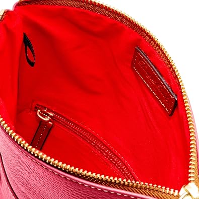 Dooney & Bourke Women's Foldover Zip Crossbody in Pebble Grain Leather, Small Sized Handbag with Adjustable Shoulder Strap