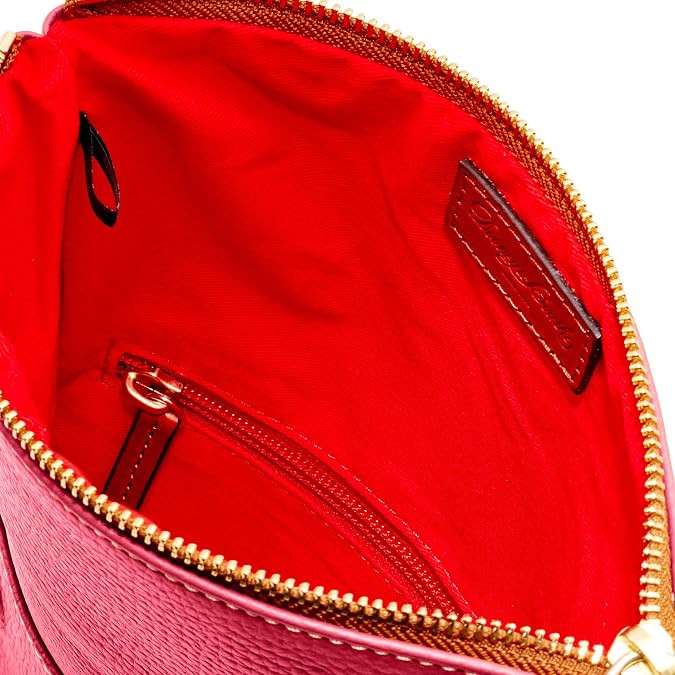 Dooney & Bourke Women's Foldover Zip Crossbody in Pebble Grain Leather, Small Sized Handbag with Adjustable Shoulder Strap