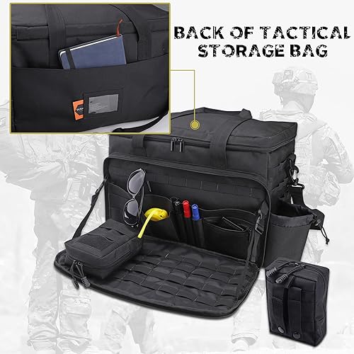 Miniatura 7 de Richeer Bolsa de patrulla para equipo policial de policía, bolsas tácticas de almacenamiento para asiento de automóvil con 2 bolsas Molle