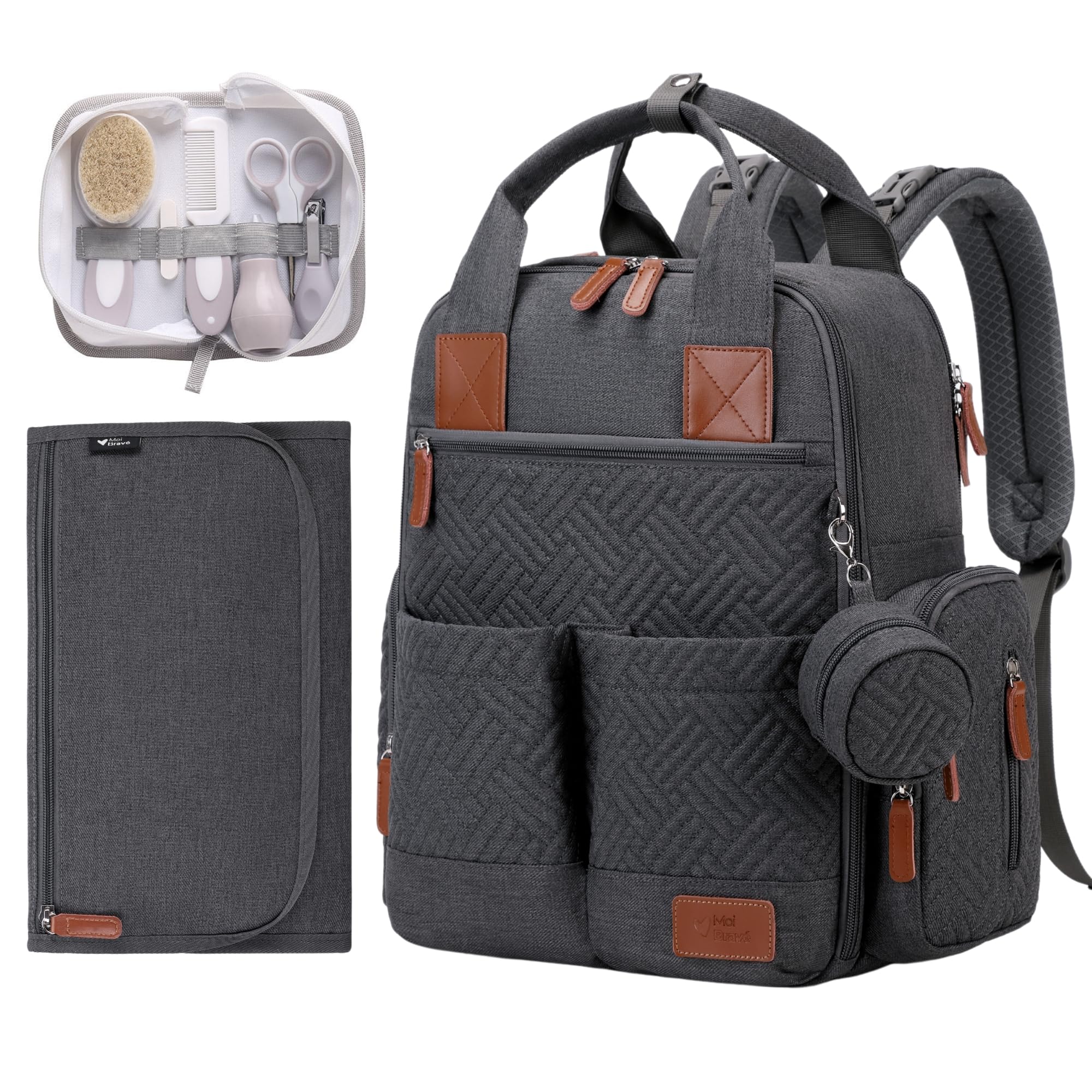 Mochila bebe, mochila carro bebe, mochila pañalera de maternidad con cambiador plegable, neceser cuidado recien nacido, correa de viaje, multifuncional y gran capacidad