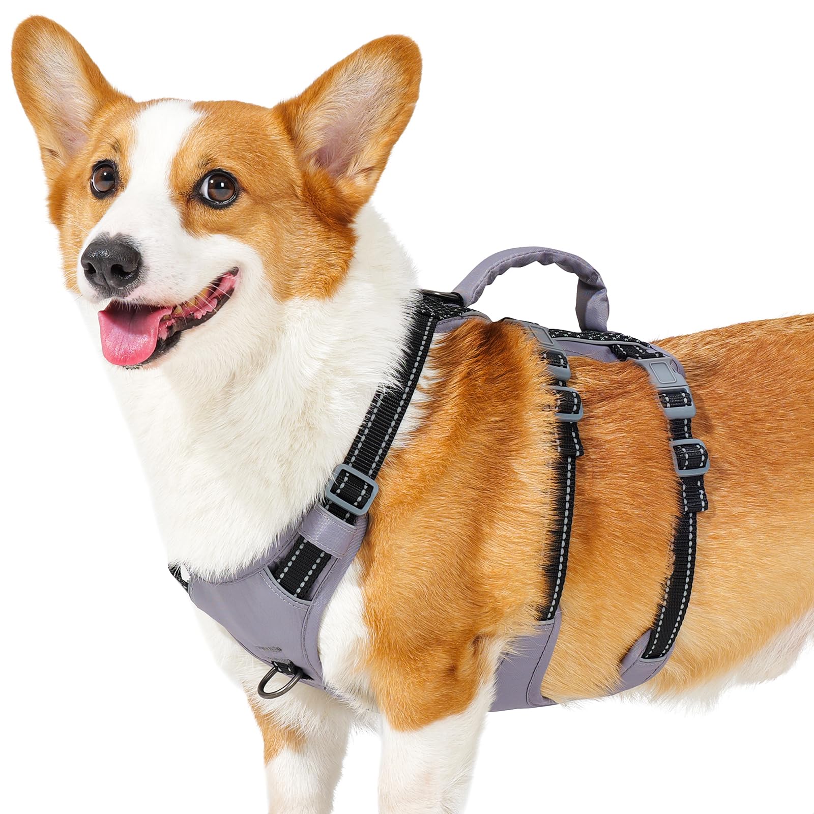 Huntboo Escape Proof Dog Harness Medium, Anti-Pull Dog Harness with Handle, Breathable, Adjustable, Reflective Dog Harnesses