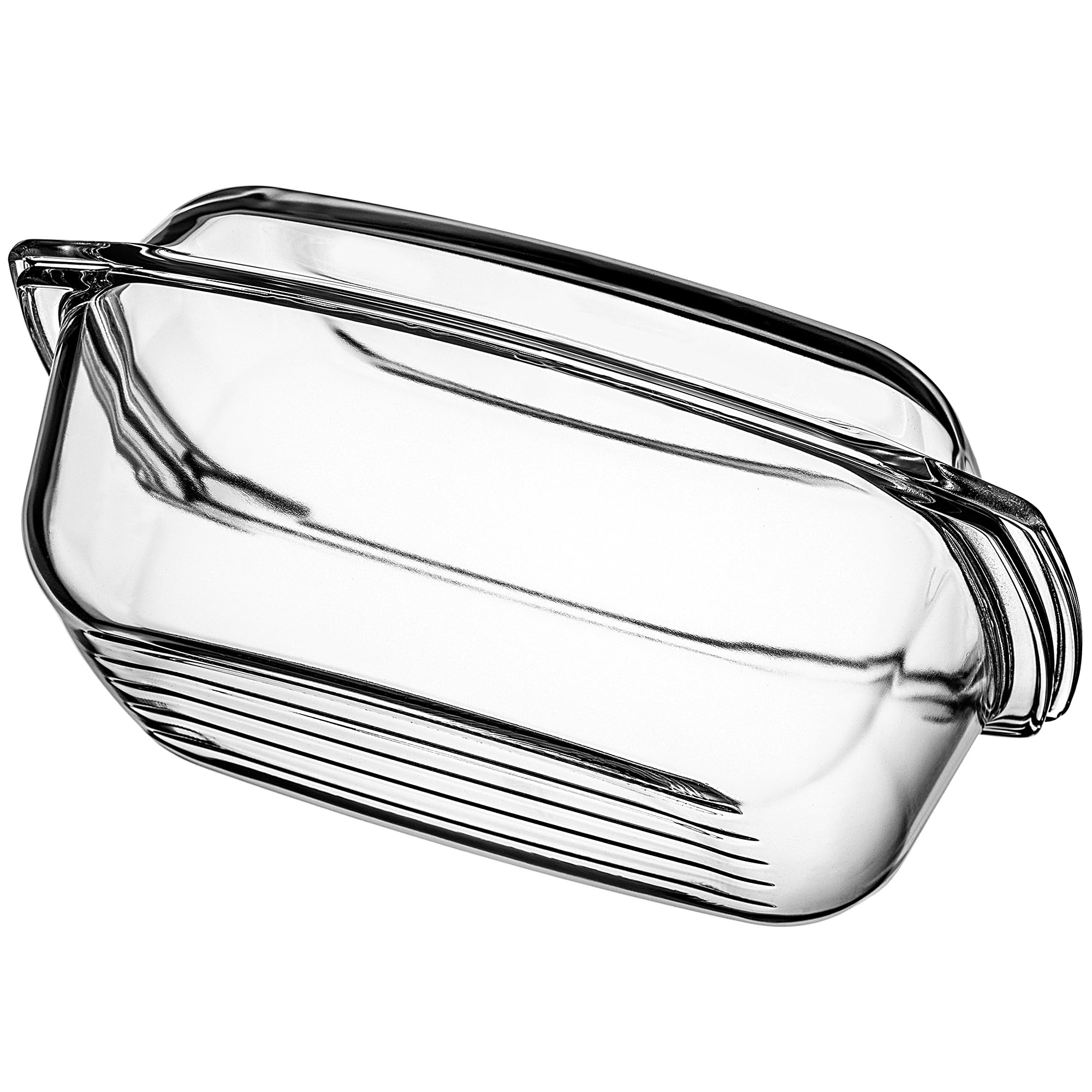 KADAX Pirofila in Vetro con Coperchio Resistente al Calore - Rettangolare - Cottura al Forno - Recipiente Ignifugo per Lasagne e Arrosti con Coperchio Protettivo su Misura