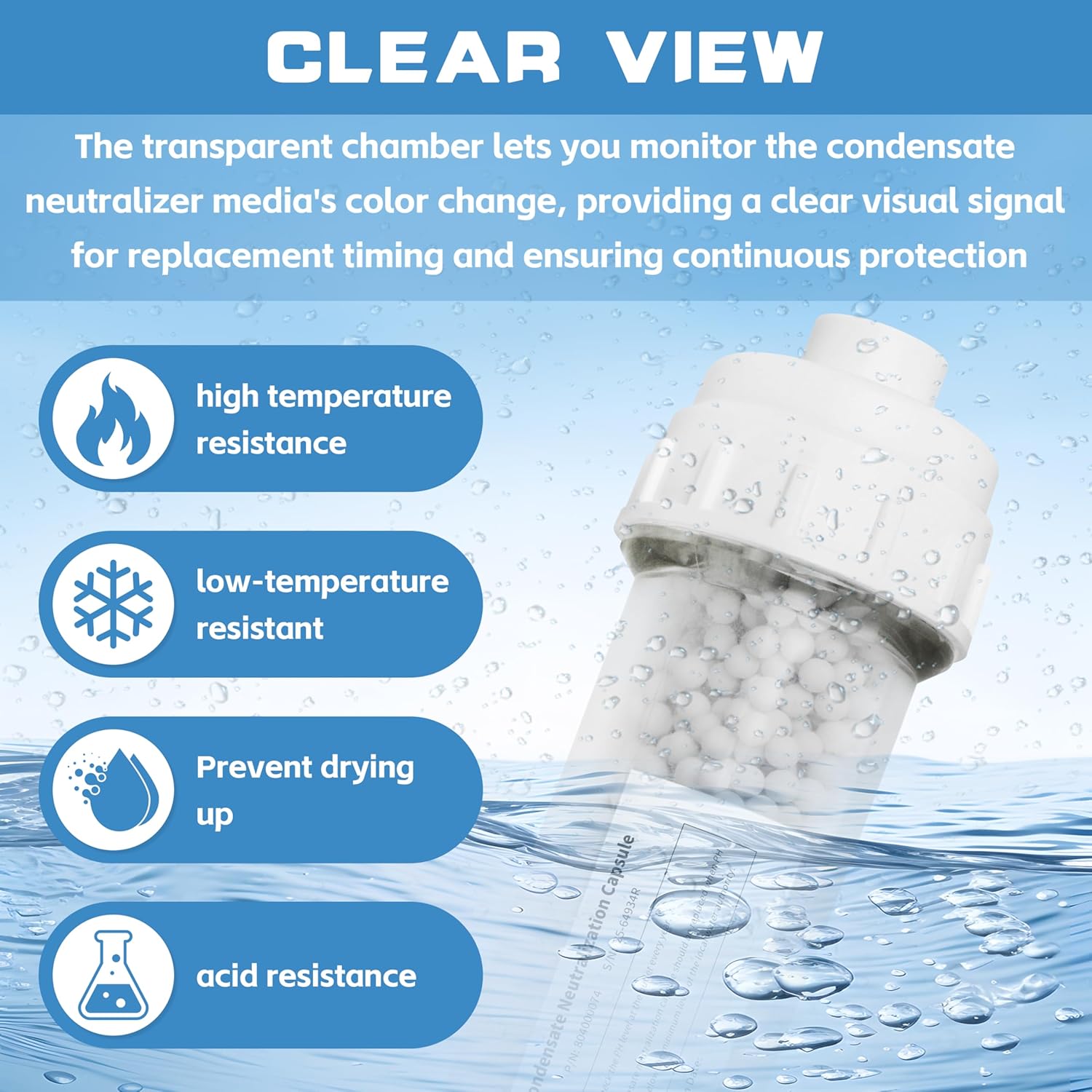 Condensate Nuetralizer Kit for Rinnai 804000074 Compatible with High-Efficiency Condensing Boilers and Tankless Heaters