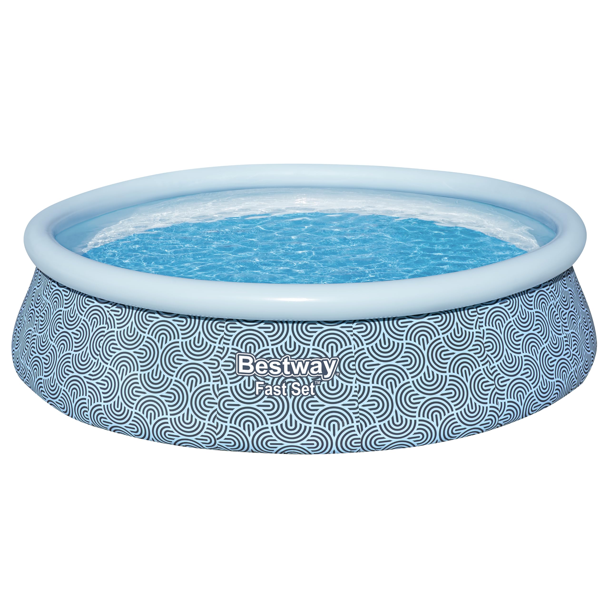 Bestway Piscine Gonflable Ronde Fast Set - 457 cm x 457 cm x 107 cm - Gris
