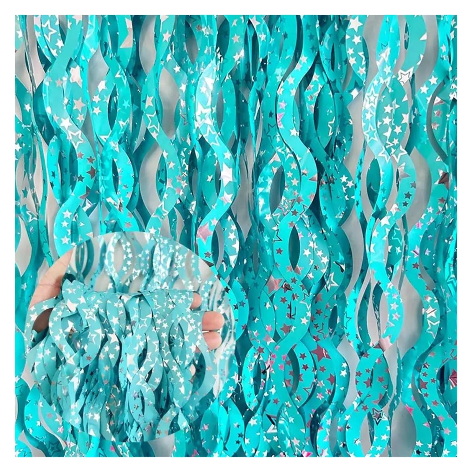 Rideau Métallique Tinsel Lot de 5 Rideaux à Franges ondulés en Feuille de guirlandes 1 x 2 m, Rideau de Fond Mural Scintillant for décoration de Mariage, d'anniversaire, de Noël(Purple)