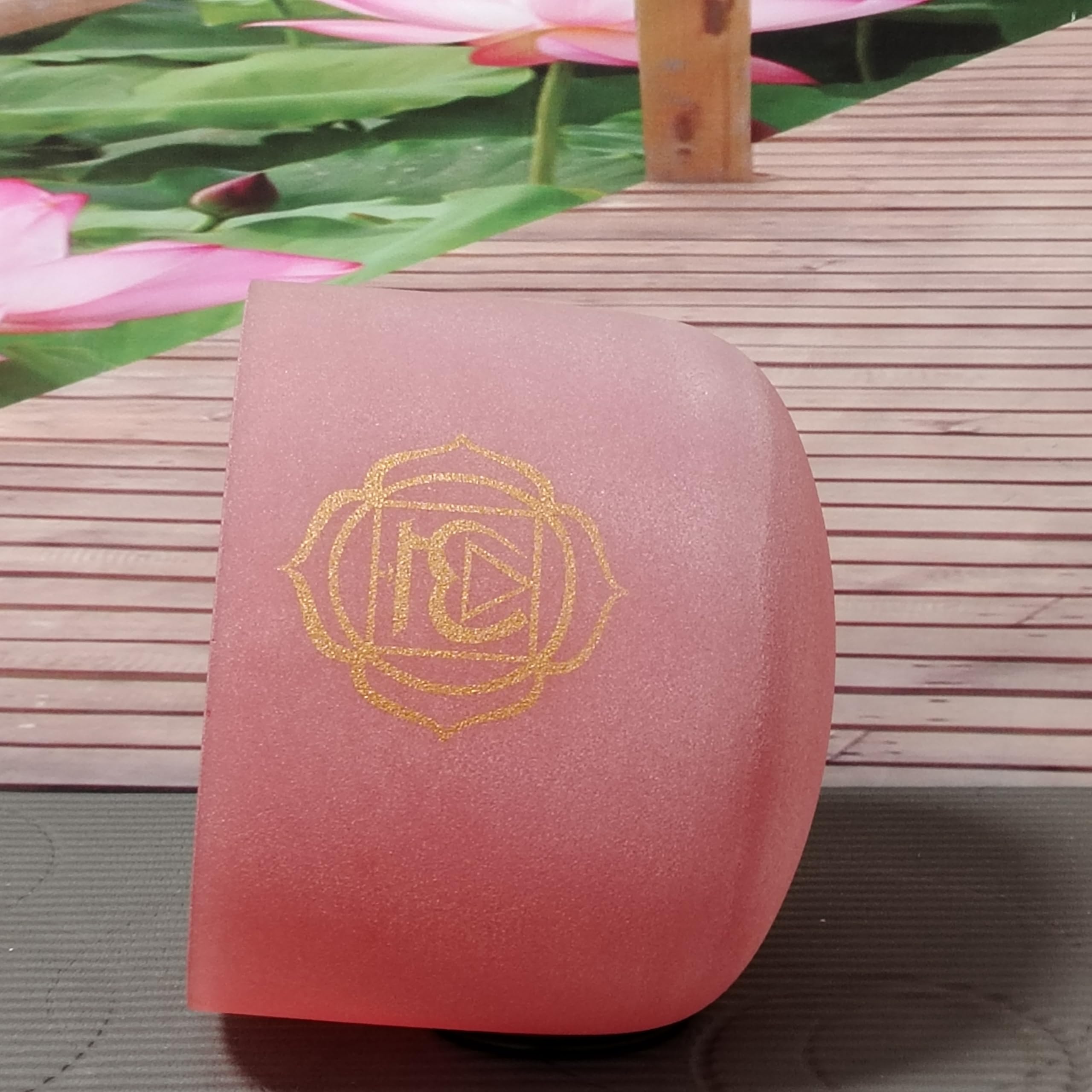Cuenco de cristal de cuarzo para meditación, yoga y relajación, color rojo esmerilado, 432 Hz, 432 Hz