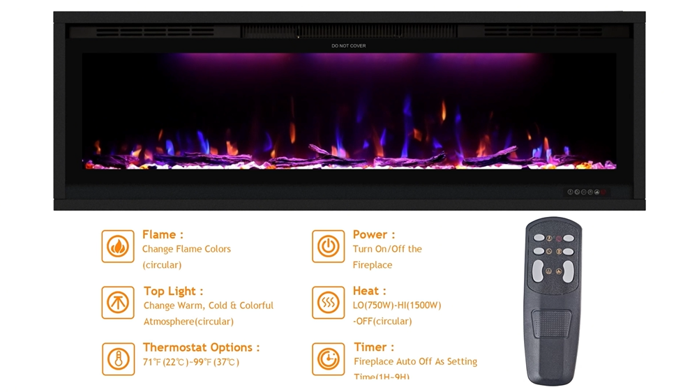 Amazon.com: Dreamflame 74 inch Electric Fireplace, Smart Fireplace