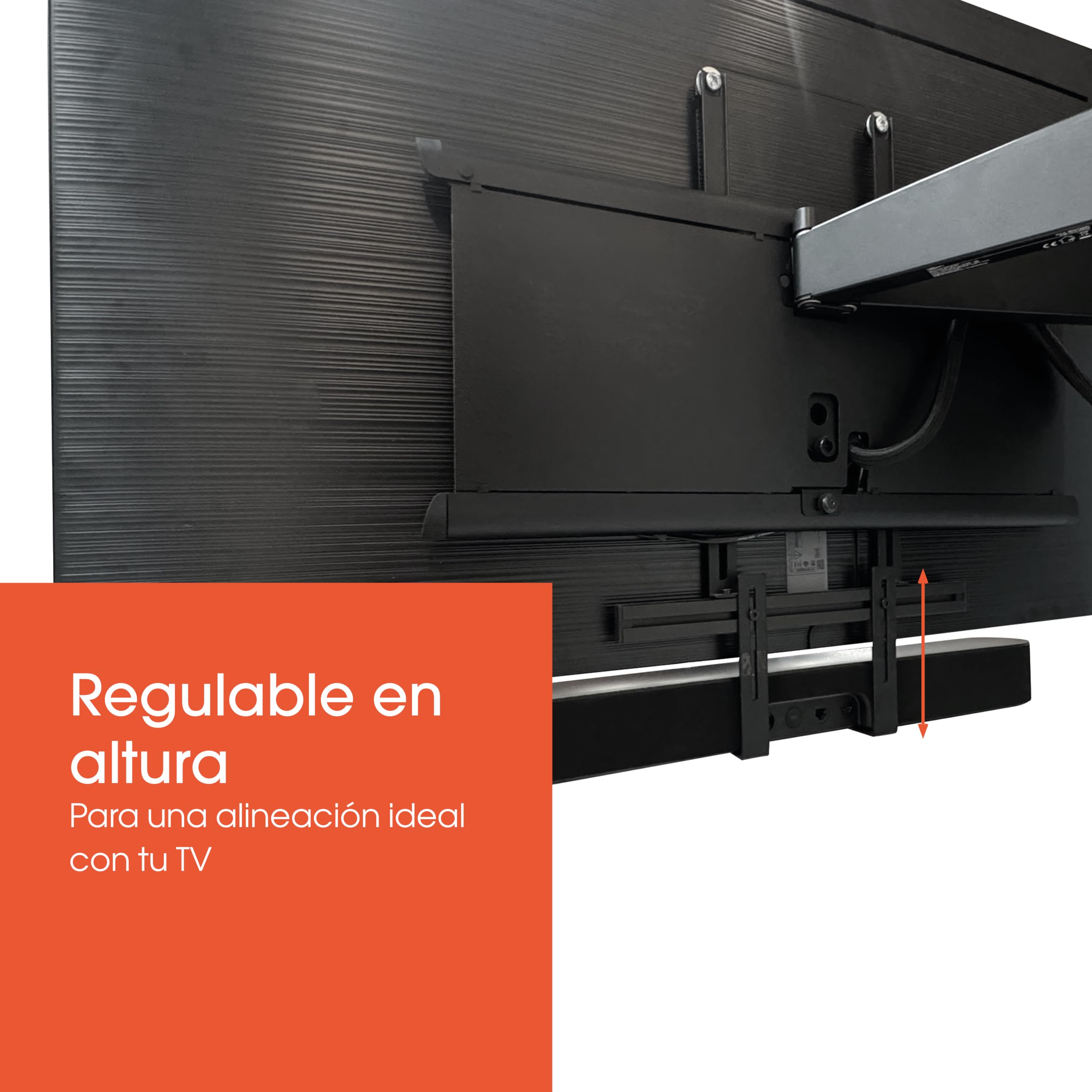 Vogel's Sound 3550 Soporte de Barra de Sonido Universal, También es Compatible con Bose soundbar 500/700, Sonos ARC/Beam/Playbar, Samsung, Sony, LG y JBL, VESA 100 x 600, MAX. 6,5 kg