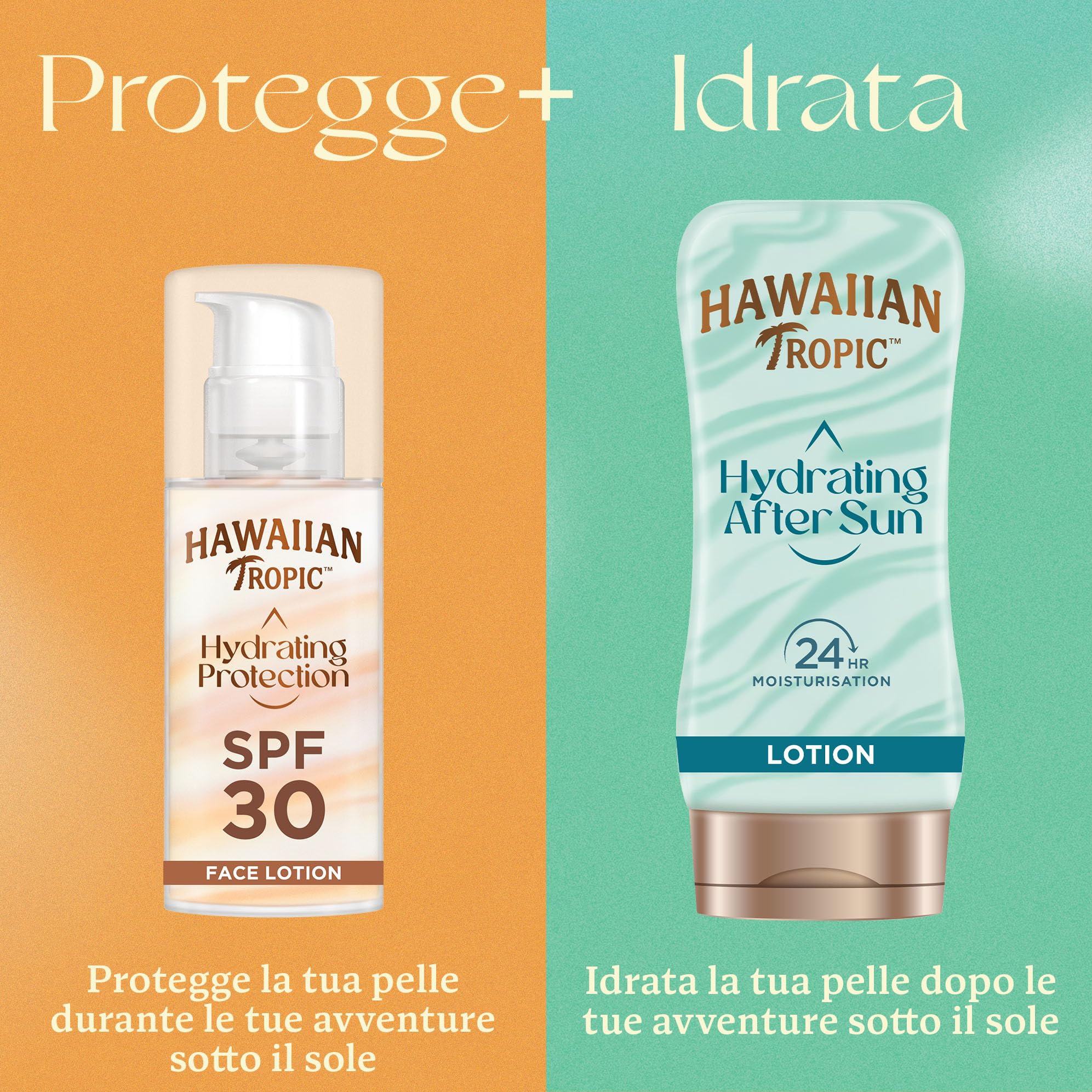 Hawaiian Tropic | Hydrating Protection Lozione Solare Viso SPF 30, Protezione UVA + UVB, 50 ml, 12 ore di idratazione, applicabile prima del Make-Up, Resistente all'Acqua, Vegano