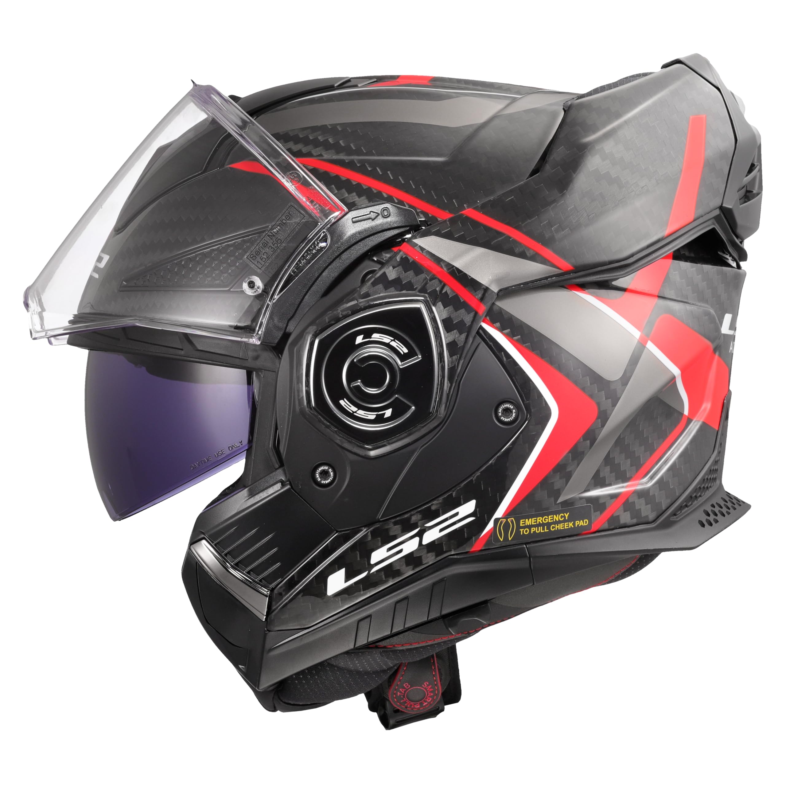 LS2, Casco Moto Modulare ADVANT X CARBON FUTURE II Gloss Red, XS