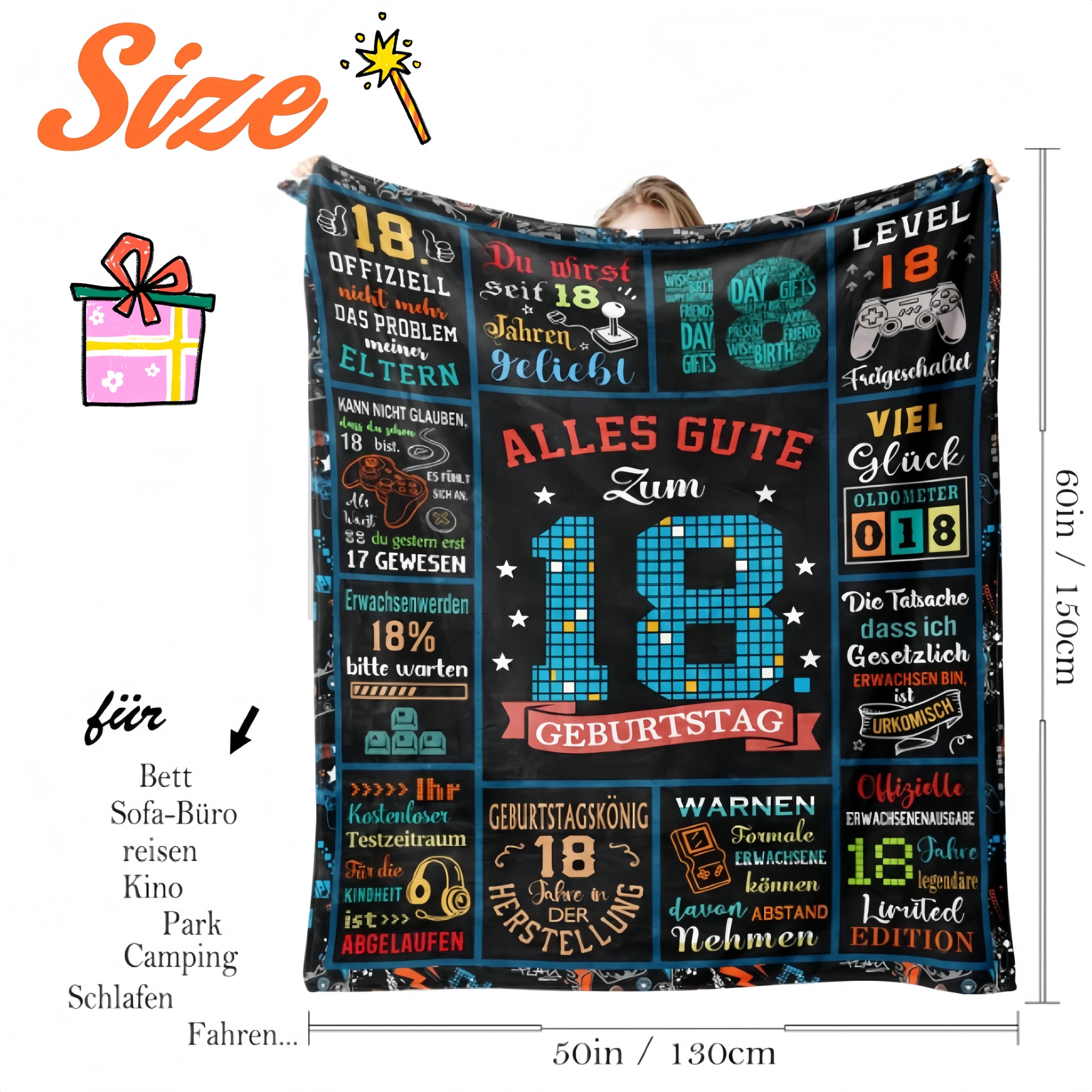Yesbird Regalo figlio di mamma, 18° compleanno, regalo Azubi, regalo di mamma, figlio, compleanno, coperta, 150 x 130 cm
