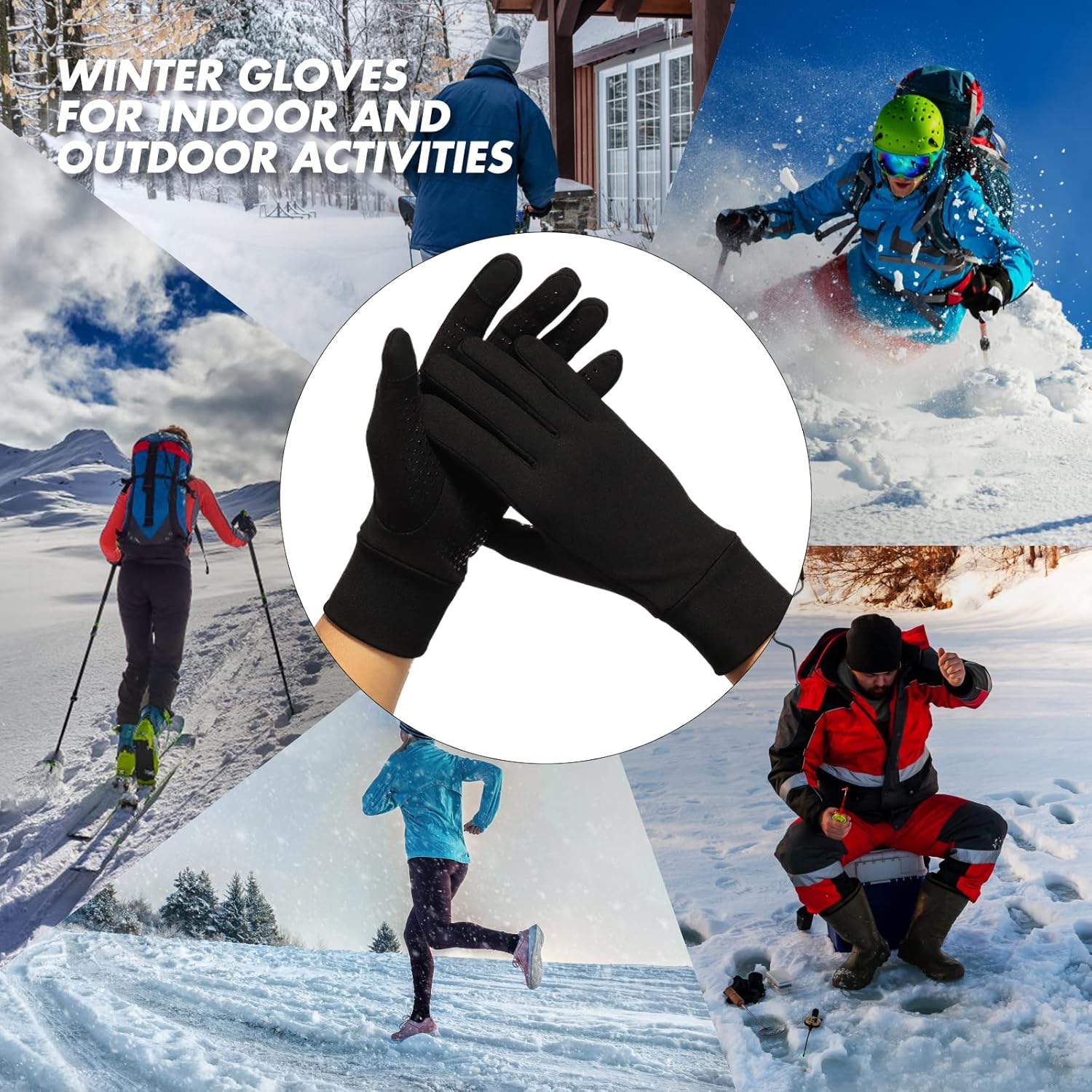 Lightweight Gloves Women Men Touch Screen Thin Anti Slip Black Gloves for Driving, Cycling, Running, Fishing, Fitness, Hiking, Sport : Clothing, Shoes & Jewelry
