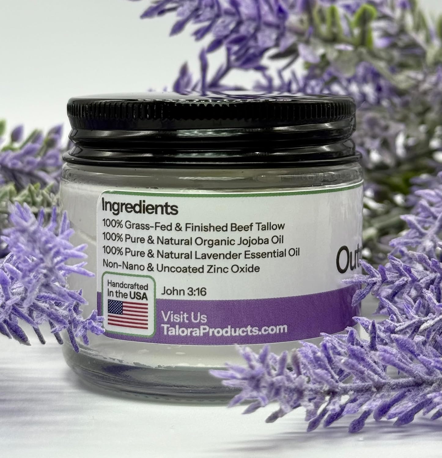 Outdoor Tallow Cream: Lavender | 100% Grass-Fed & Finished Beef Suet Tallow Moisturizer with Organic Jojoba Oil | Deeply Nourishing | All-Natural Skin Cream for Outdoor & Dry Skin (2oz)