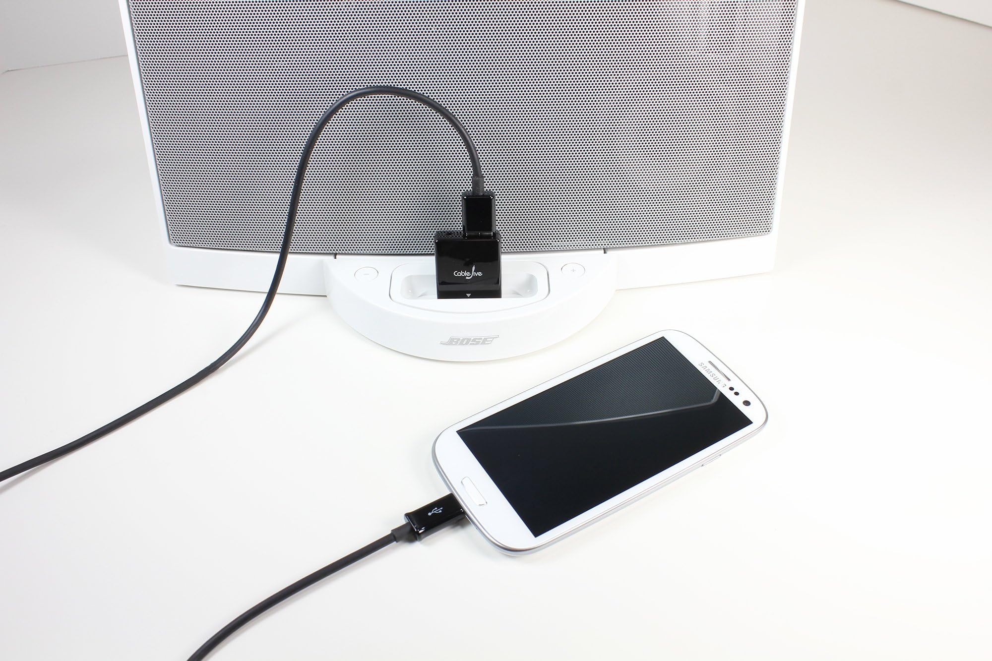 CableJive dockBoss 5 Dock to USB and Audio Adapter, Black