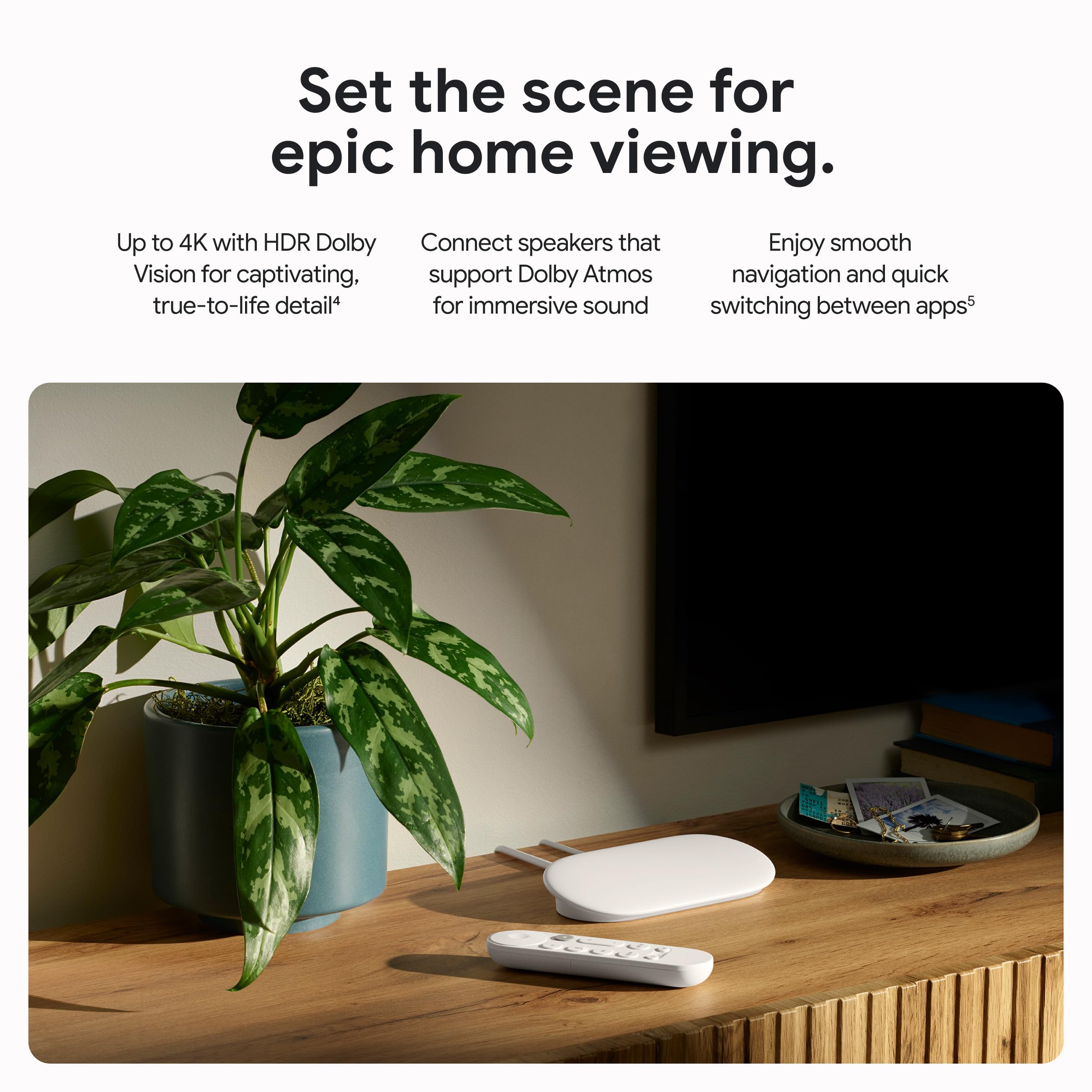 Google TV Streamer 4K - Fast Streaming Entertainment on Your TV with Voice Search Remote - Watch Movies, Shows, Live TV, and Netflix in 4K HDR - Smart Home Control - 32 GB of Storage - Porcelain
