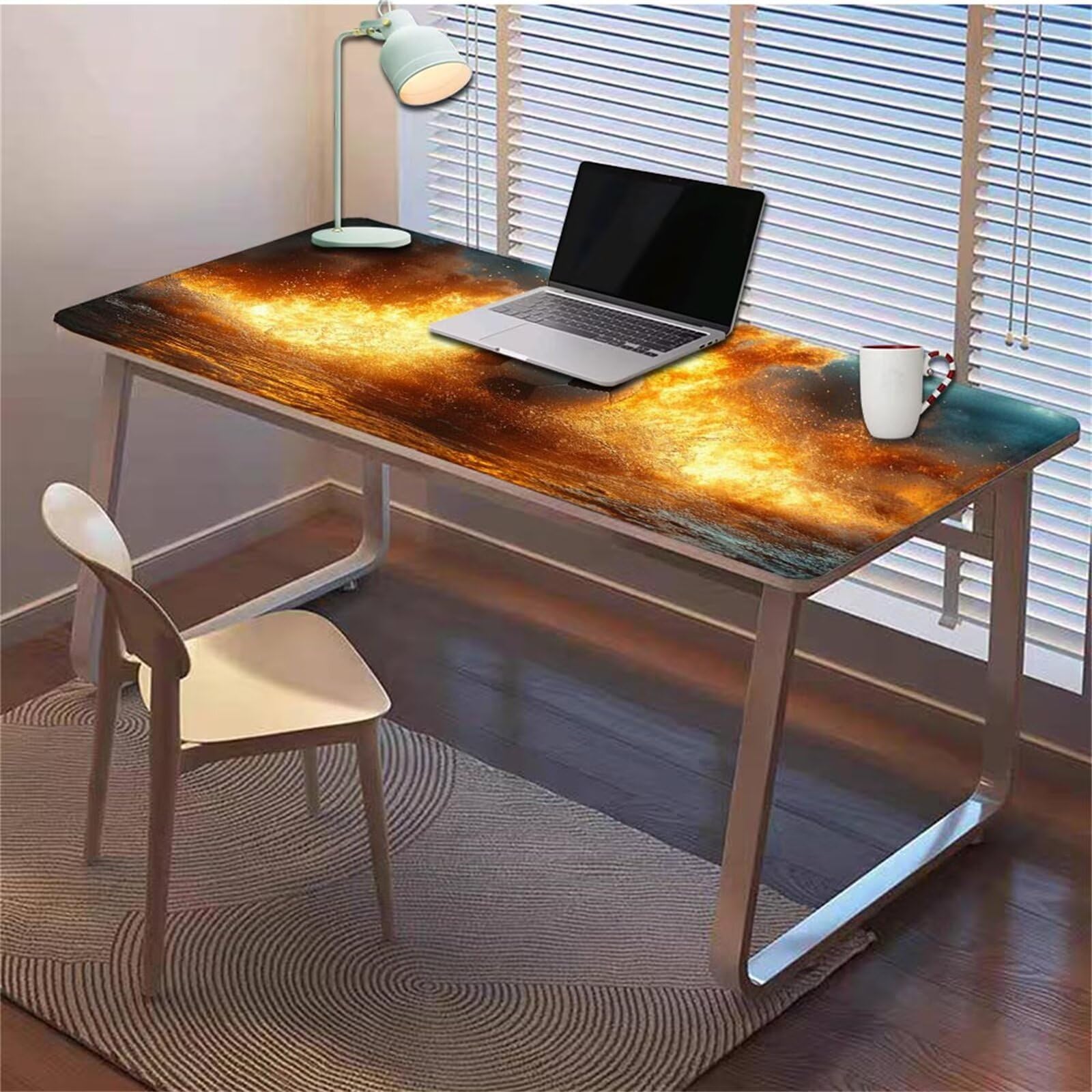 Gamingowa podkładka pod mysz 1200 x 600 x 3 mm, XXL, wodoszczelna, odporna na ścieranie, z przyszytymi krawędziami, podkładka na biurko, poprawia prędkość i precyzję pod laptopa, komputer, wzór piłki