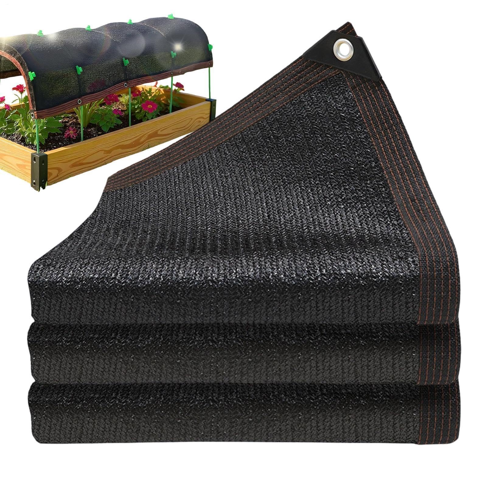 Sunblock Shade Cloth 75%, Fabric Mesh Tarp with Grommets, UV-Resistant Privacy Netting, Shade Cloth for Greenhouse, Patio, Vegetables, Plants Cover and Chicken Coops