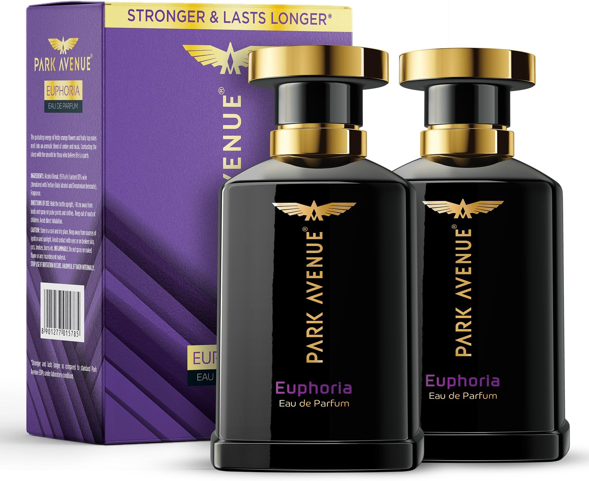 Park Avenue Luxury Perfume Gift Set for Men | 2 x 100ml | Euphoria | Long Lasting EDP | Ambery Woody | Premium Fragrance