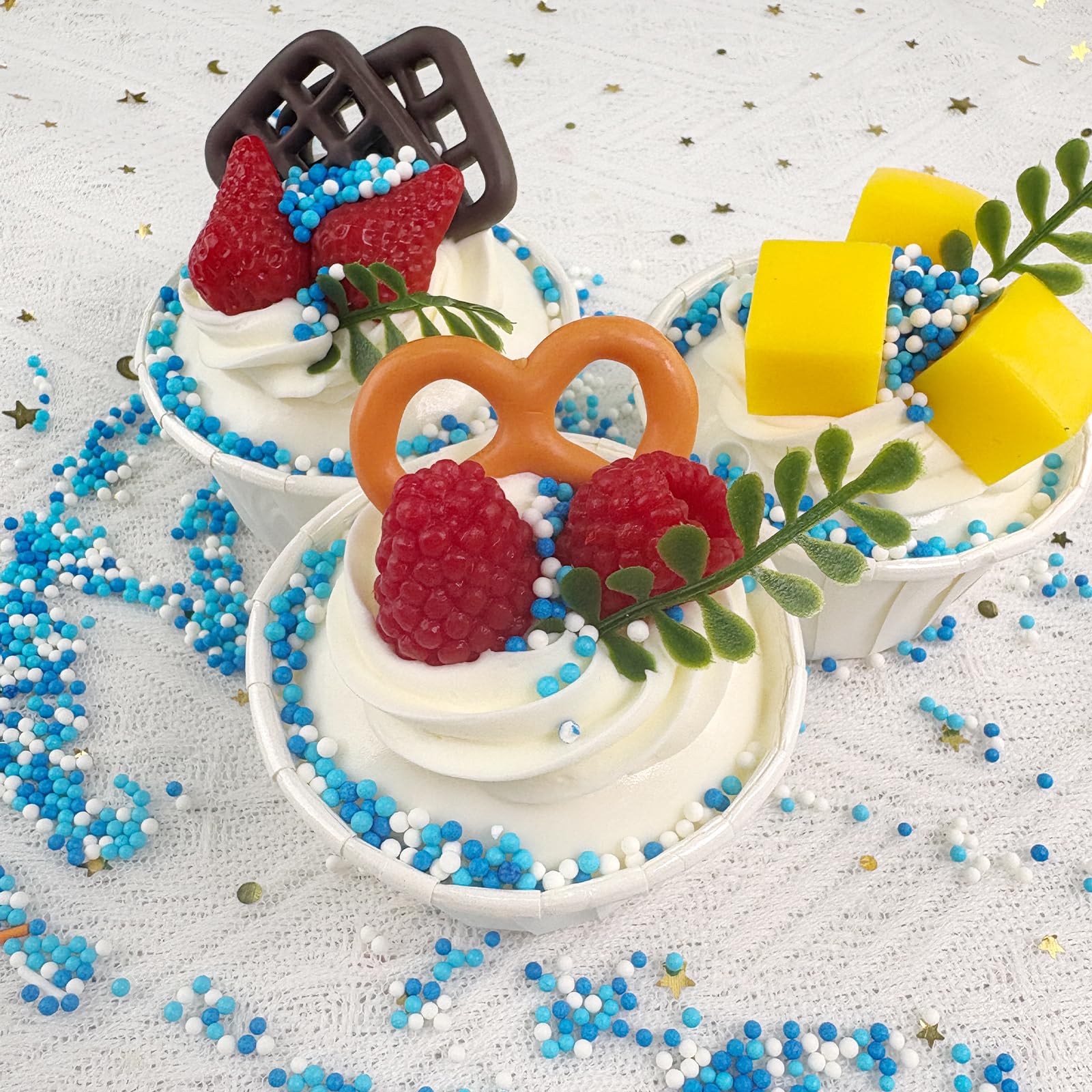 Edible Blue & White Cake Sprinkles Luxury Mix 45g Cupcake Cake