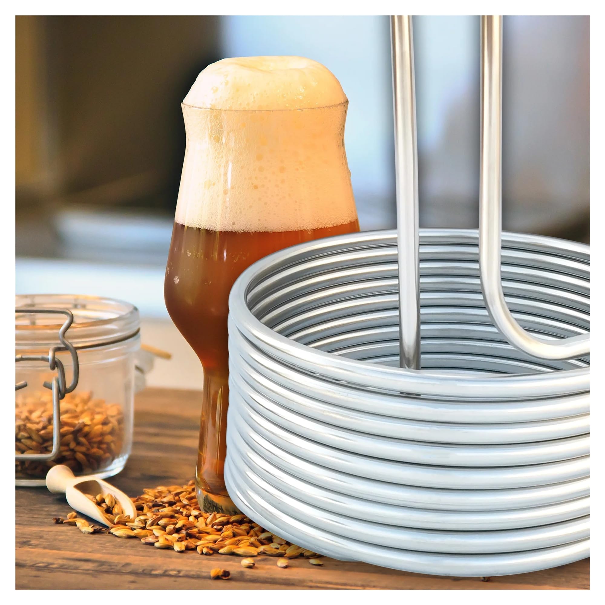 Serpentín de enfriamiento de cerveza de acero inoxidable for elaboración de cerveza casera, espiral, restaurante, enfriadores de mosto de 3/8'' x 8 m, enfriador de inmersión, enfriamiento eficiente Mú