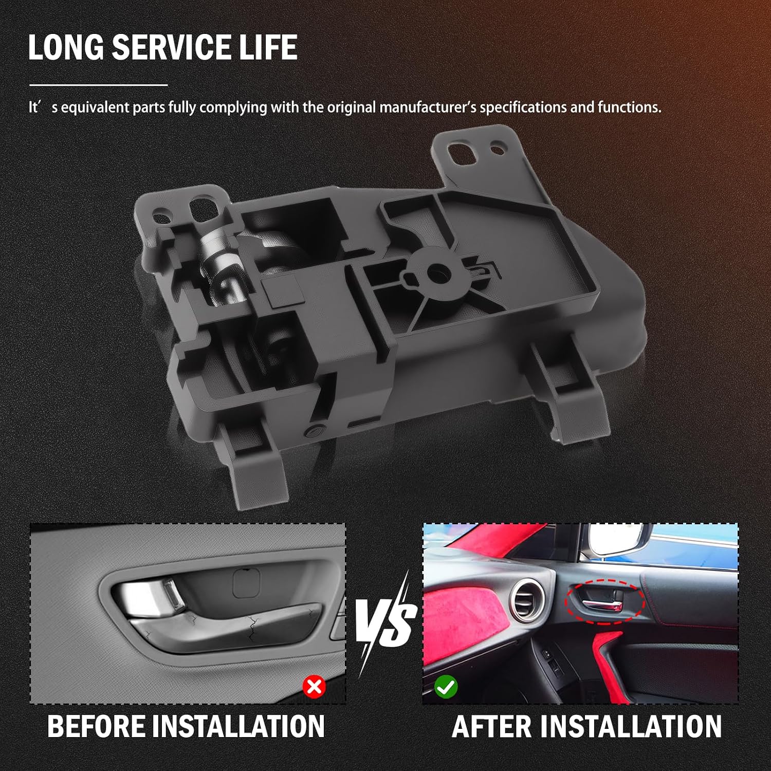 Left Interior Door Handle Fits for 86/Scion FR-S/Subaru BRZ 13-20, Legacy/Outback 10-19, Forester 09-18, Impreza 08-16, XV Crosstrek 13-15 Black Chrome Driver Side Door Handle