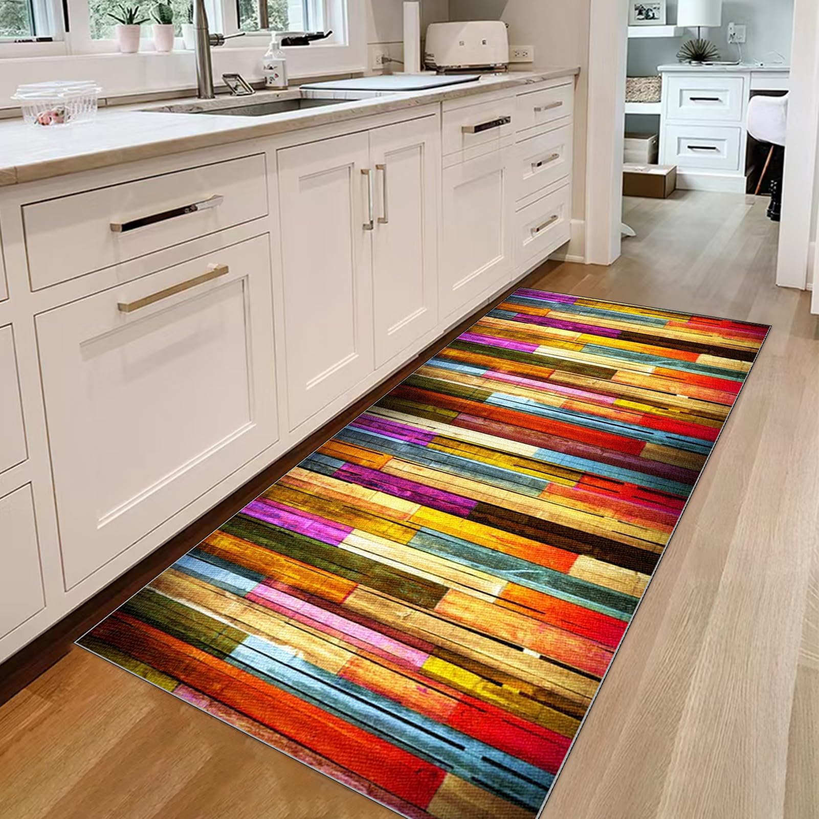 Tapis Couloir Long Antidérapant Lavable Tapis Cuisine Devant Evier 50 x 300 cm Tapis Entrée Intérieur Tapis Cuisine Absorbant Tapis de Passage pour Cuisine Chambre Entrée Salle de Buanderie