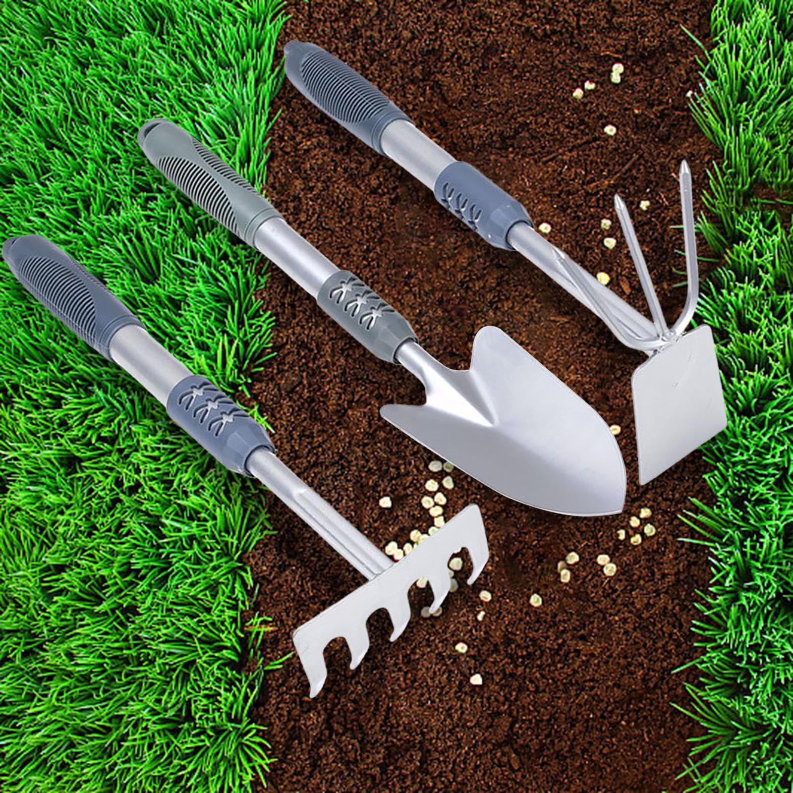 Attrezzi da giardinaggio Attrezzi da giardino Manico ergonomico Cazzuola da giardinaggio leggera Attrezzi manuali for piantare diserbo Scavare prato, 3 pezzi/784/1033 (Color : 3pcs)