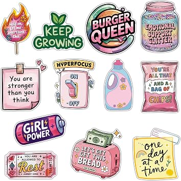 GTOTd Motivational Funny Inspirational Locker Fridge Magnet12 Pack | Positive Affirmation Merch Supplies Accessory Cruise Door Room Decor Magnetic Bumper Cabinet Sticker Decal Reusable Vinyl