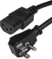 Vista 1 de StarTech.com Cable de alimentación de computadora de 6 pies (6.6 ft), NEMA 5-15P plano a C13, 10A 125V, 18AWG, cable de alimentación de CA