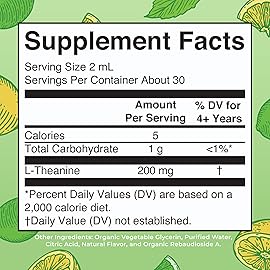 MaryRuth\'s L Theanine 200mg Liquid Drops | Mood Support for Adults & Kids | Focus Supplement | Natural Sleep Support | Vegan | Non-GMO | Gluten Free | 30 Servings